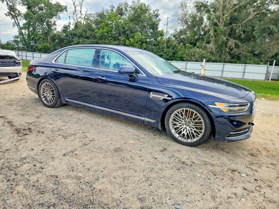 2021 Genesis G90 VIN KMTF54PH6MU085411 COPART salvage auction — WATER/FLOOD, Fl - Cert Of Title-Slvg Rebld Flood, sold $325 on 2026-09-08 (photo 4)