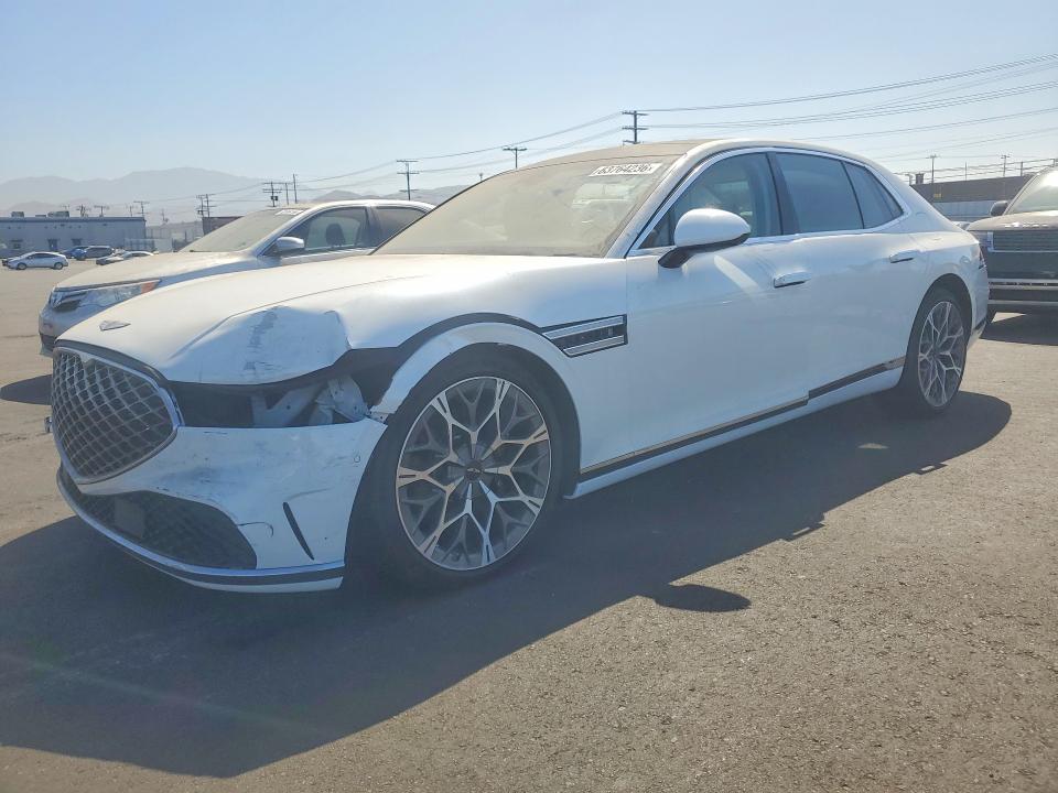 2025 Genesis G90 VIN KMTFC4SD2SU053515 COPART salvage auction — FRONT END, Ca - Lien Papers-Clean Or Ac, sold $15,400 on 2026-08-10 (photo 1)