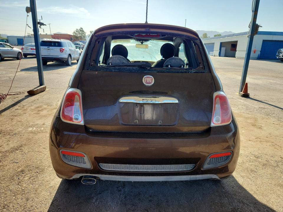 2013 Fiat 500 VIN 3C3CFFBR8DT596062 COPART salvage auction — REAR END, Tx - Certificate Of Title (P), sold $700 on 2026-08-14 (photo 6)