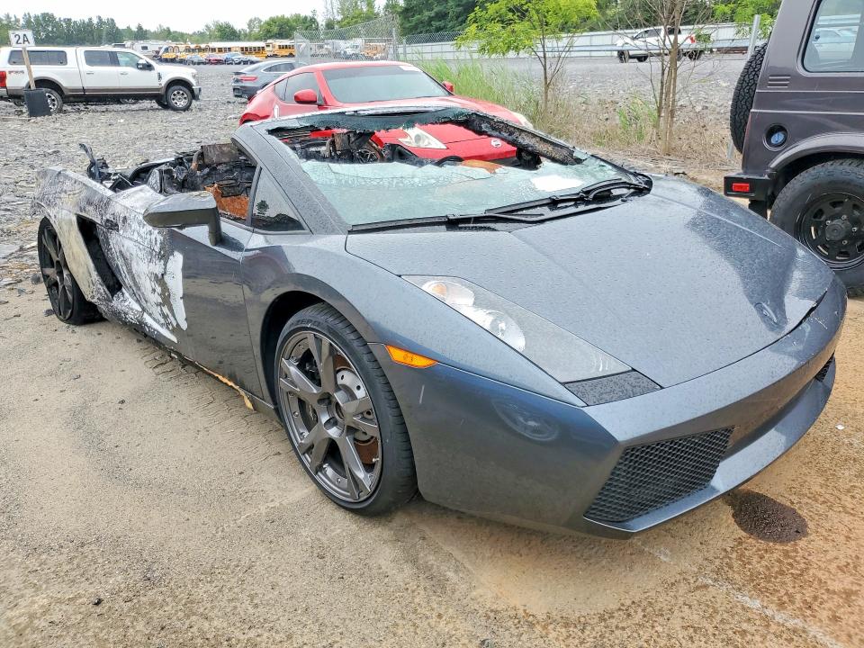 2007 Lamborghini Gallardo VIN ZHWGU22T37LA04553 COPART salvage auction — BURN, Co - Salvage Title (P), sold $11,400 on 2026-09-14 (photo 4)