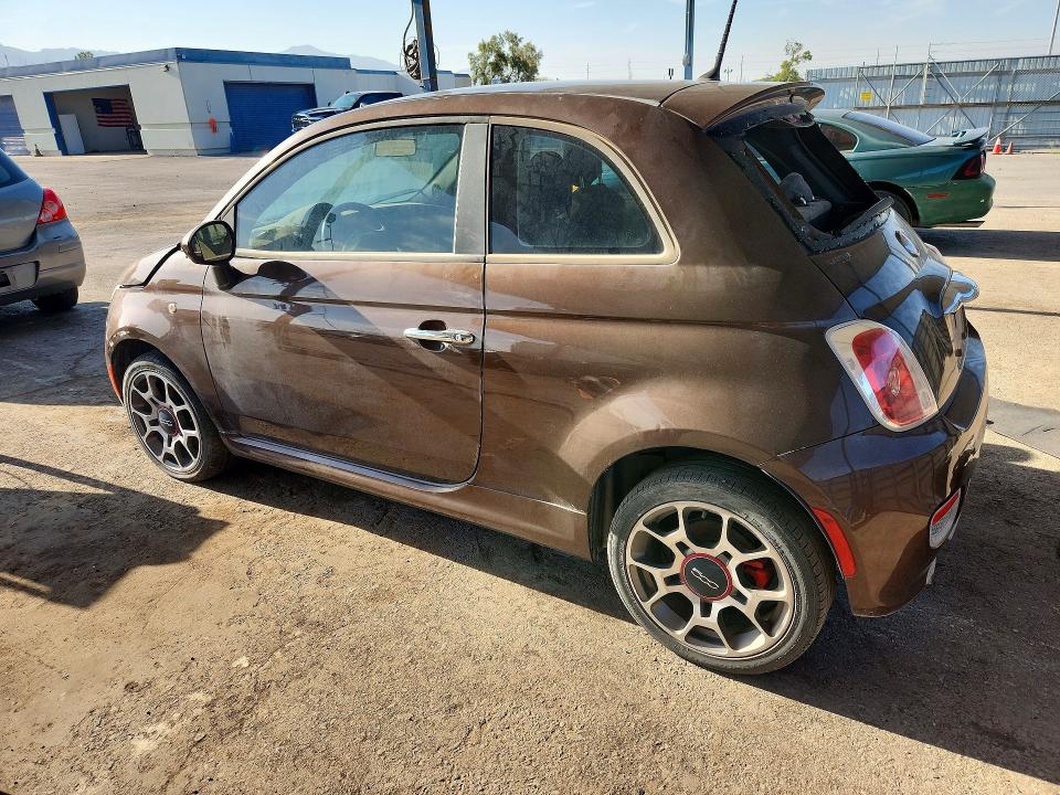 2013 Fiat 500 VIN 3C3CFFBR8DT596062 COPART salvage auction — REAR END, Tx - Certificate Of Title (P), sold $700 on 2026-08-14 (photo 2)