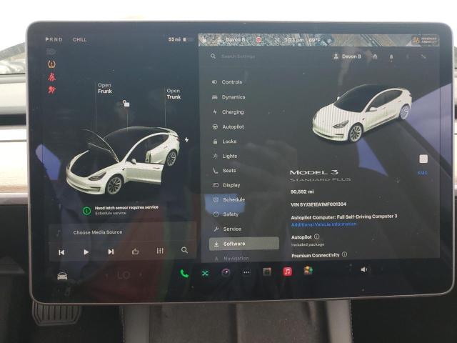 2021 Tesla Model 3 VIN 5YJ3E1EA1MF001364 COPART salvage auction — FRONT END, Ca - Salvage Certificate, sold $4,200 on 2026-07-20 (photo 9)