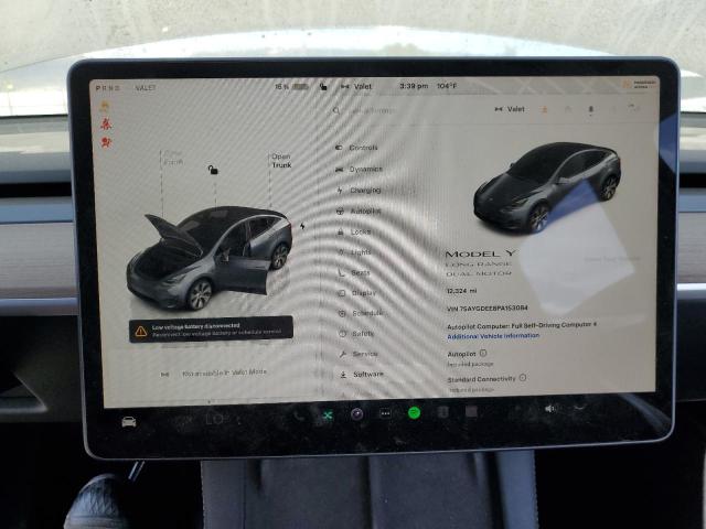 2023 Tesla Model y VIN 7SAYGDEE8PA153084 COPART salvage auction — FRONT END, Ca - Salvage Certificate, sold $60 on 2026-07-21 (photo 9)
