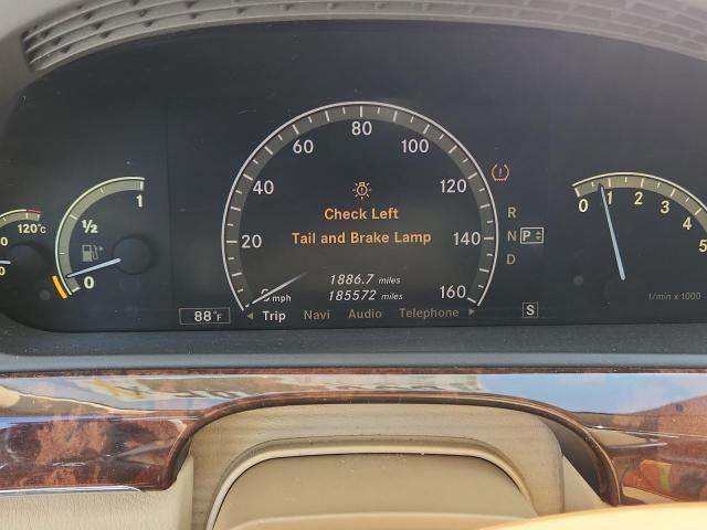 2009 Mercedes-benz S class VIN WDDNG86X49A263268 COPART salvage auction — REAR END, Ga - Bill Of Sale - Parts Only, sold $725 on 2026-08-18 (photo 9)