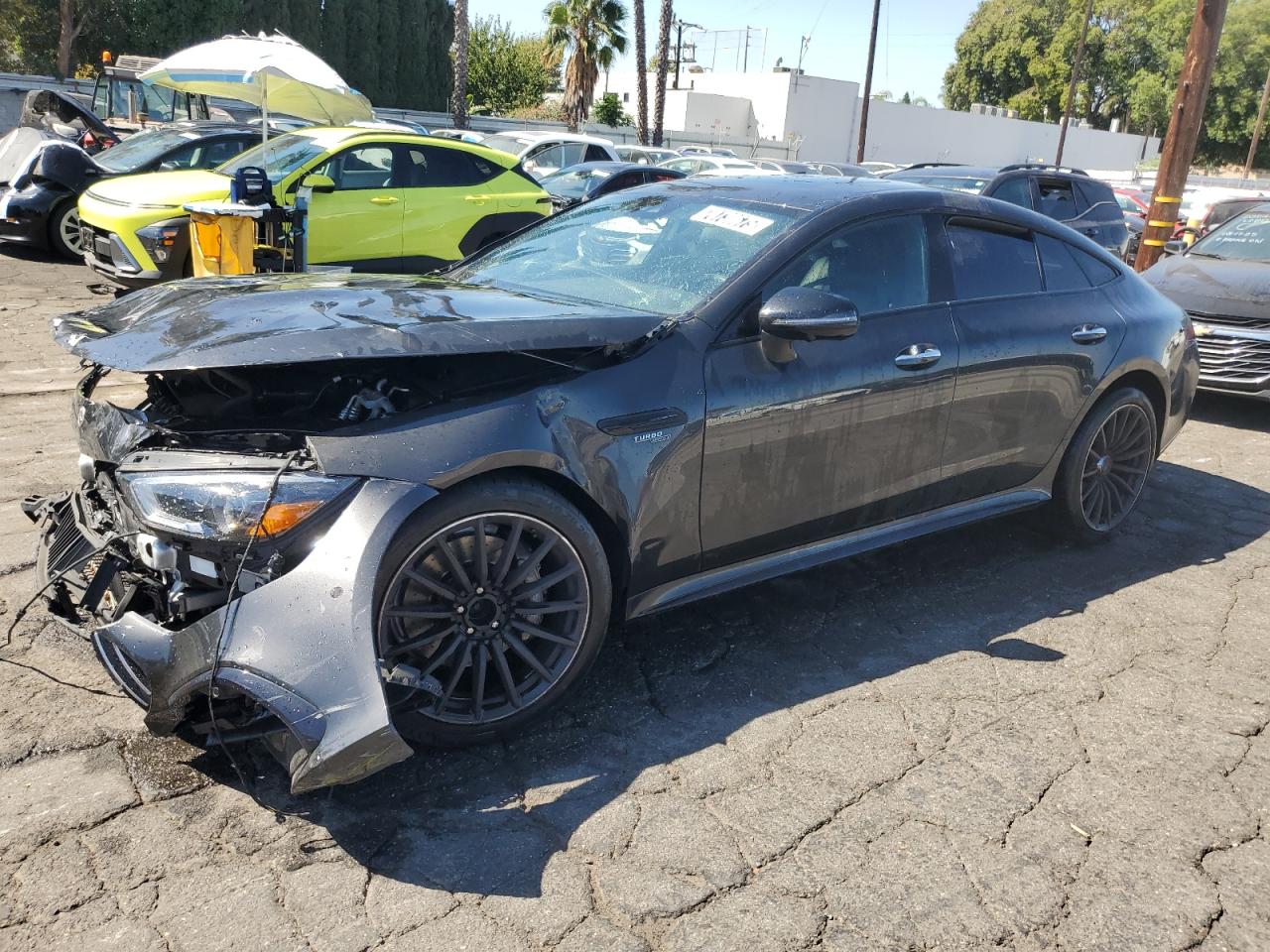 2021 Mercedes-benz AMG GT VIN W1K7X5KB2MA037076 COPART salvage auction — Front End, CA - CERTIFICATE OF TITLE, sold $26,000 on 2025-10-28 (photo 1)