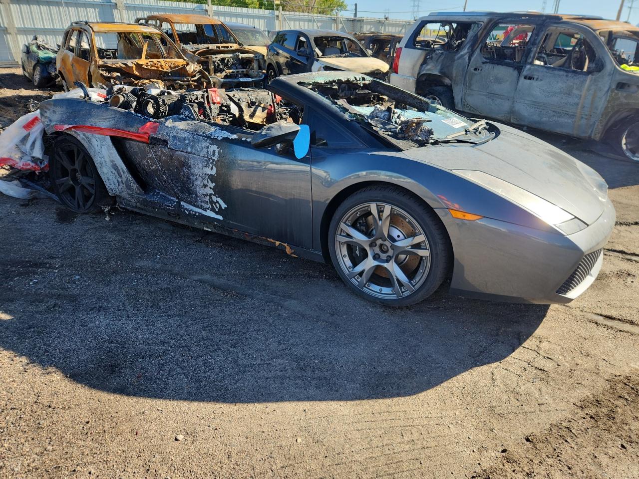 2007 Lamborghini Gallardo VIN ZHWGU22T37LA04553 COPART salvage auction — Burn, CO - SALVAGE TITLE, sold $8,600 on 2025-10-29 (photo 4)