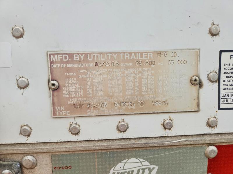 2016 Utility trailer VIN 1UYVS2487GM526030 COPART salvage auction — MINOR DENT/SCRATCHES, IL - CERTIFICATE OF TITLE (P), sold $2,300 on 2026-09-15 (photo 9)