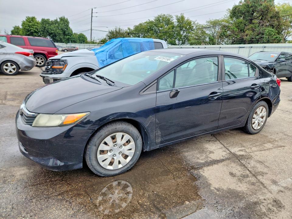 2012 Honda Civic VIN 19XFB2F52CE079038 COPART salvage auction — SIDE, OH - CERT OF TITLE-SALVAGE, sold $1,400 on 2026-10-08 (photo 1)