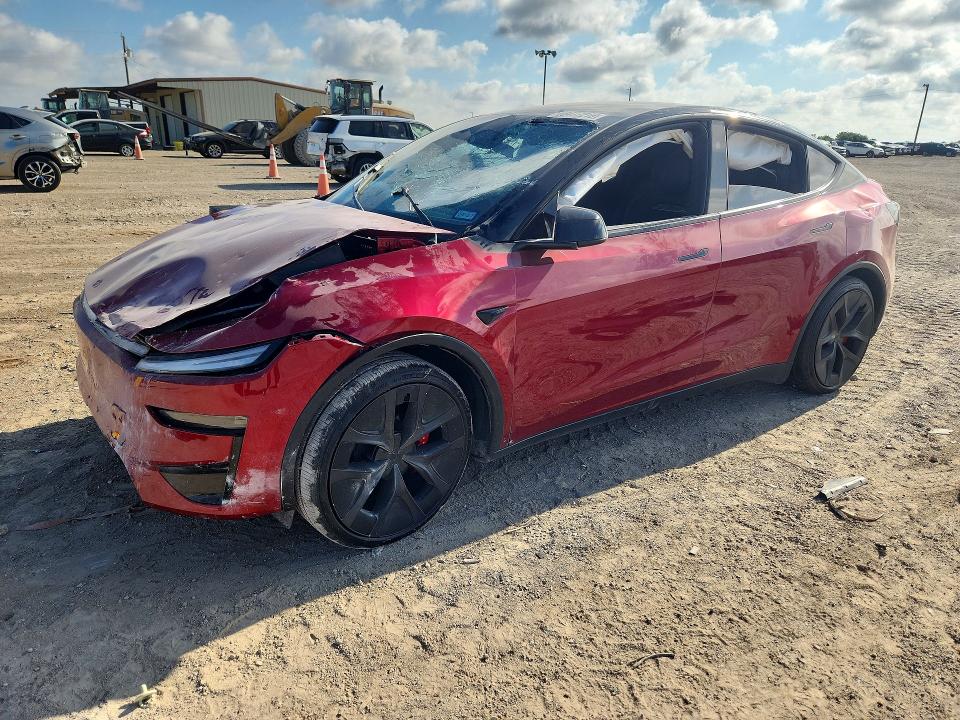 2026 Tesla Model y VIN 7SAYGDET9TA672492 COPART salvage auction — FRONT END, Tx - Salvage Vehicle Title, sold $24,300 on 2026-09-23 (photo 1)