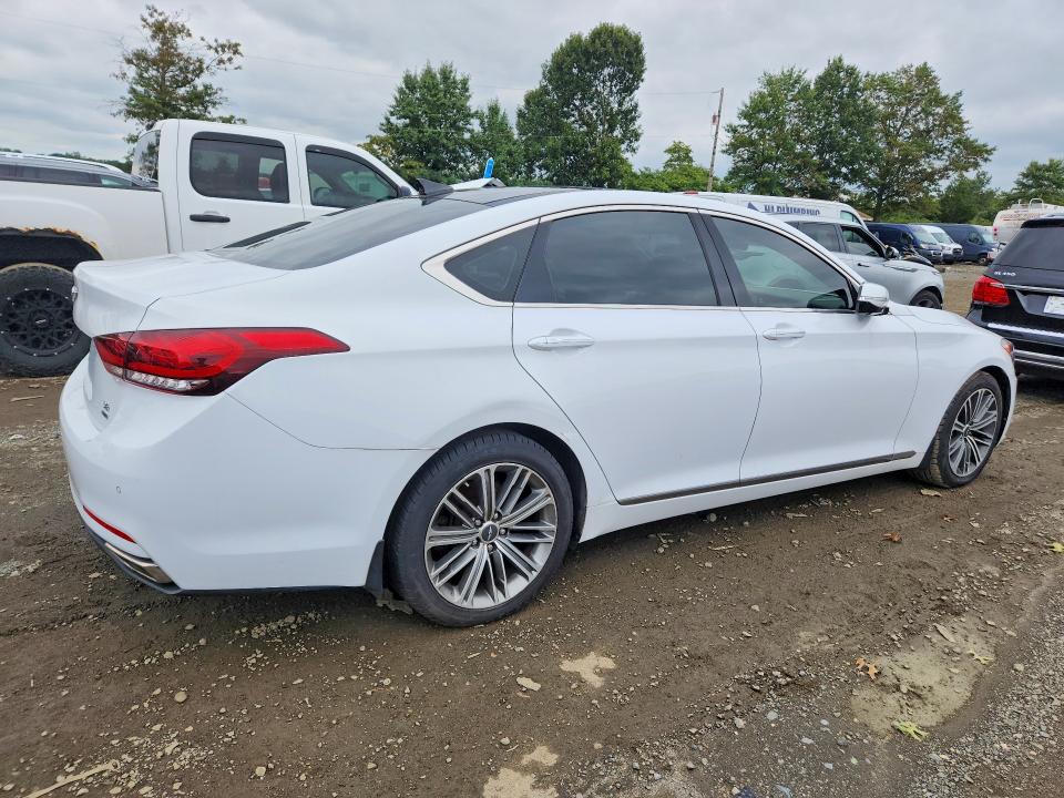 2018 Genesis G80 VIN KMHGN4JEXJU263104 COPART salvage auction — NORMAL WEAR, Salvage Title, sold $650 on 2026-10-21 (photo 3)