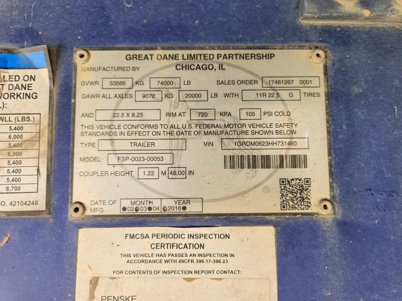 2017 VIN 1GRDM0623HH731460 COPART salvage auction — Normal Wear, Sc - Salvage Title, sold $8,900 on 2026-09-24 (photo 8)