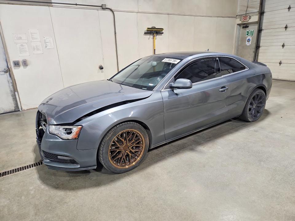 2014 Audi A5 VIN WAULFAFR1EA039458 COPART salvage auction — FRONT END, Ak - Certificate Of Vehicle Title (P), sold $1,600 on 2026-09-08 (photo 1)