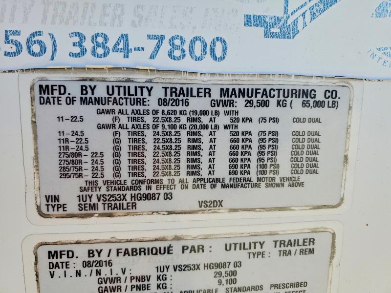 2017 Utility trailer Trailer VIN 1UYVS253XHG908703 COPART salvage auction — ROLLOVER, IN - CERTIFICATE OF TITLE (P), sold $1,500 on 2026-09-29 (photo 8)