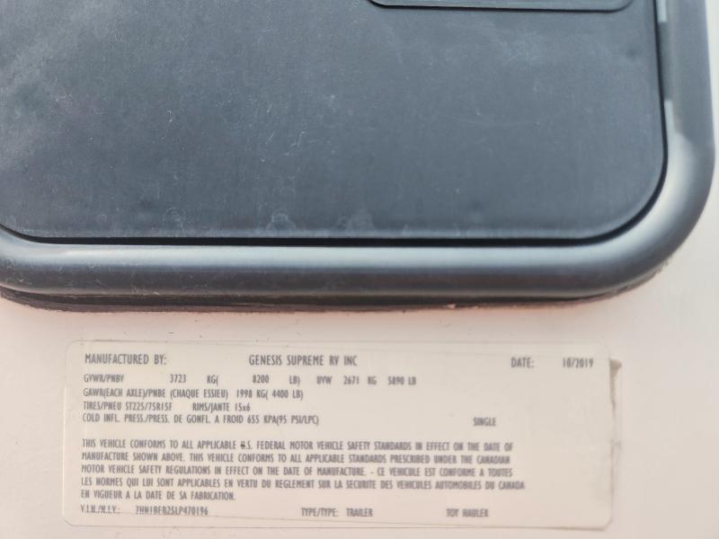 2020 Genesis Supreme VIN 7HN1BEB25LP470196 COPART salvage auction — MINOR DENT/SCRATCHES, NV - SALVAGE TITLE, sold $8,500 on 2026-09-17 (photo 8)