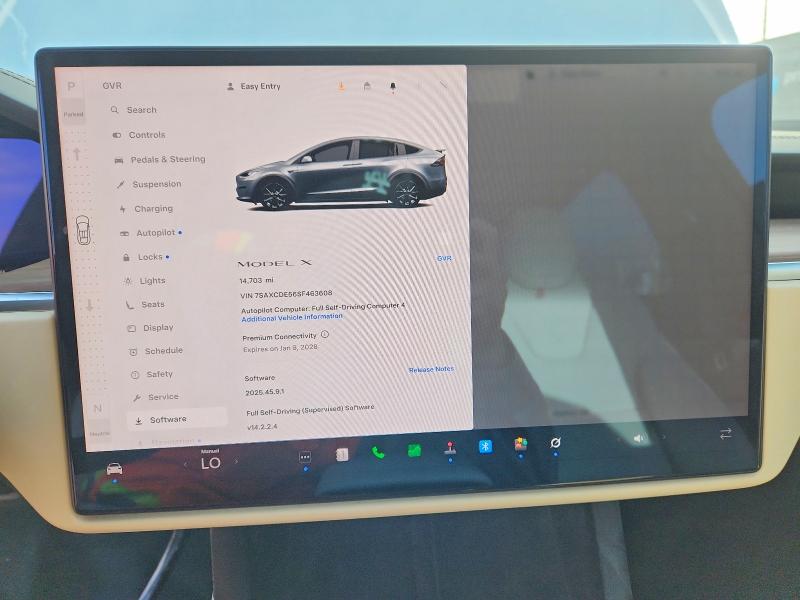 2025 Tesla Model x VIN 7SAXCDE56SF463608 COPART salvage auction — FRONT END, OR - DIS/DLR/EXP ONLY SALVAGE TITLE, sold $30,000 on 2026-10-12 (photo 9)