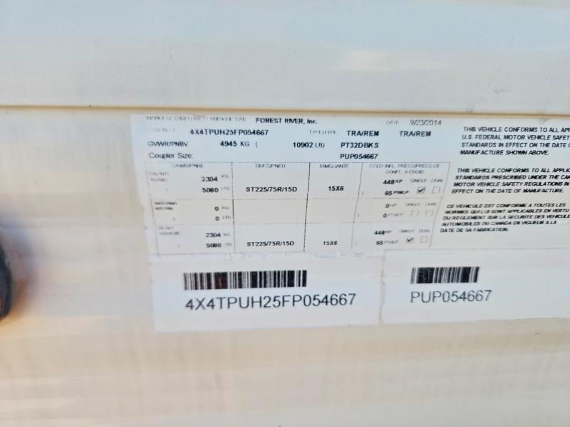 2015 Forest river Puma VIN 4X4TPUH25FP054667 COPART salvage auction — NORMAL WEAR, TX - CERTIFICATE OF TITLE (P), sold $8,700 on 2026-09-22 (photo 8)