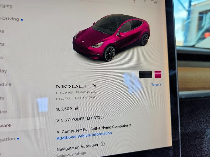 2020 Tesla Model Y VIN 5YJYGDEE4LF037357 COPART salvage auction — FRONT END, Salvage Title, sold $7,300 on 2026-10-06 (photo 9)