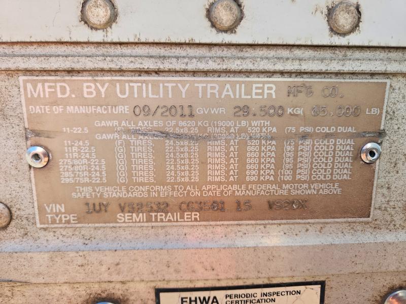 2012 Utility trailer VIN 1UYVS2532CG358115 COPART salvage auction — ALL OVER, ME - CERTIFICATE OF TITLE (P), sold $1,350 on 2026-10-06 (photo 9)