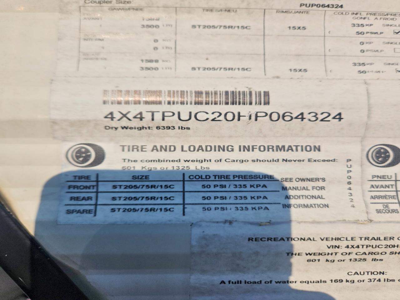 2017 VIN 4X4TPUC20HP064324 COPART salvage auction — Vandalism, Sc - Salvage Title, sold $1,400 on 2026-09-24 (photo 8)