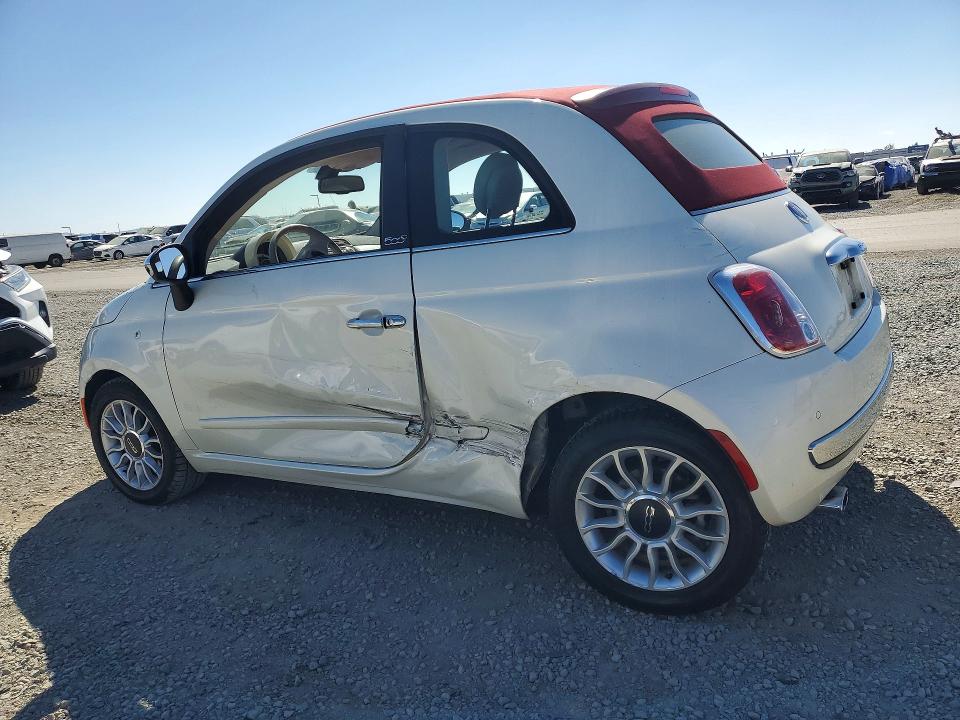 2013 Fiat 500 VIN 3C3CFFER6DT728022 COPART salvage auction — SIDE, CA - SALVAGE CERTIFICATE, sold $925 on 2026-09-11 (photo 2)