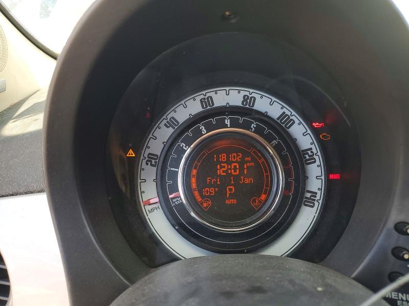 2012 Fiat 500 VIN 3C3CFFER9CT109249 COPART salvage auction — FRONT END, Salvage Title, sold $350 on 2026-09-29 (photo 9)