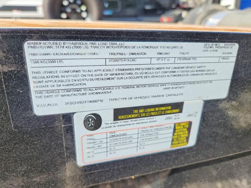 2026 Load trail Unknown VIN 3ESCH202XT4008710 COPART salvage auction — MINOR DENT/SCRATCHES, TN - CERTIFICATE OF TITLE (P), sold $3,200 on 2026-10-09 (photo 8)