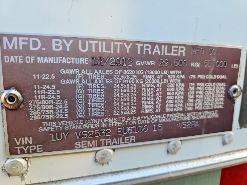 2014 Utility tr VIN 1UYVS2532EU813615 COPART salvage auction — SIDE, IL - DEALER ONLY SALVAGE TITLE, sold $1,100 on 2026-09-17 (photo 9)