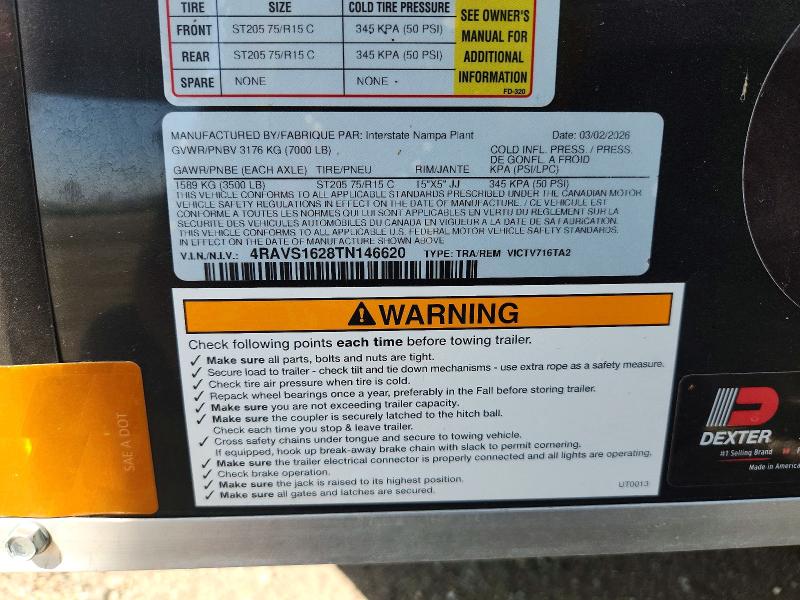 2026 Interstate Unknown VIN 4RAVS1628TN146620 COPART salvage auction — NORMAL WEAR, TN - DIS/DLR/EXP ONLY CLEAN TITLE (P), sold $4,100 on 2026-10-09 (photo 8)
