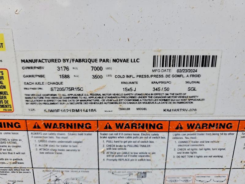 2024 Look Unknown VIN 5JW0E1621RM114105 COPART salvage auction — FRONT END, PA - CERTIFICATE OF SALVAGE, sold $3,650 on 2026-09-17 (photo 8)