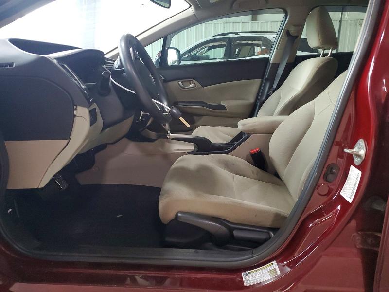 2013 Honda Civic VIN 2HGFB2F53DH584089 COPART salvage auction — REAR END, Pa - Certificate Of Salvage, sold $1,300 on 2026-09-09 (photo 7)