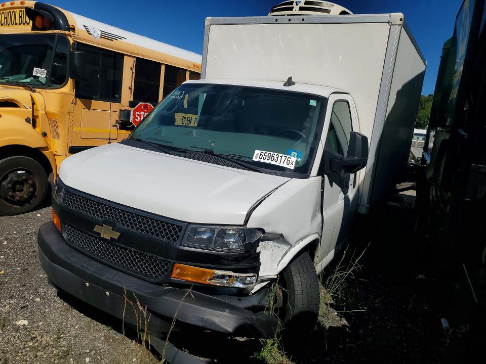 2021 Chevrolet Express VIN 1GB0GRFP4M1171892 COPART salvage auction — FRONT END, Salvage Title, sold $8,900 on 2026-10-06 (photo 1)