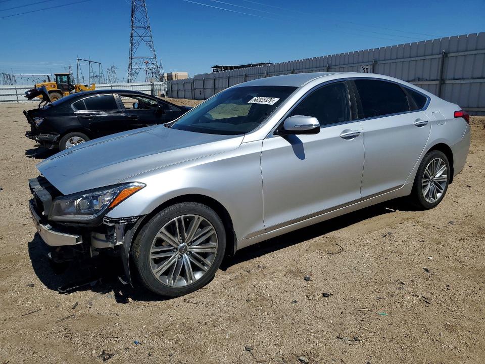 2018 Genesis G80 VIN KMHGN4JE7JU271080 COPART salvage auction — FRONT END, CA - SALVAGE CERTIFICATE, sold $1,900 on 2026-09-28 (photo 1)