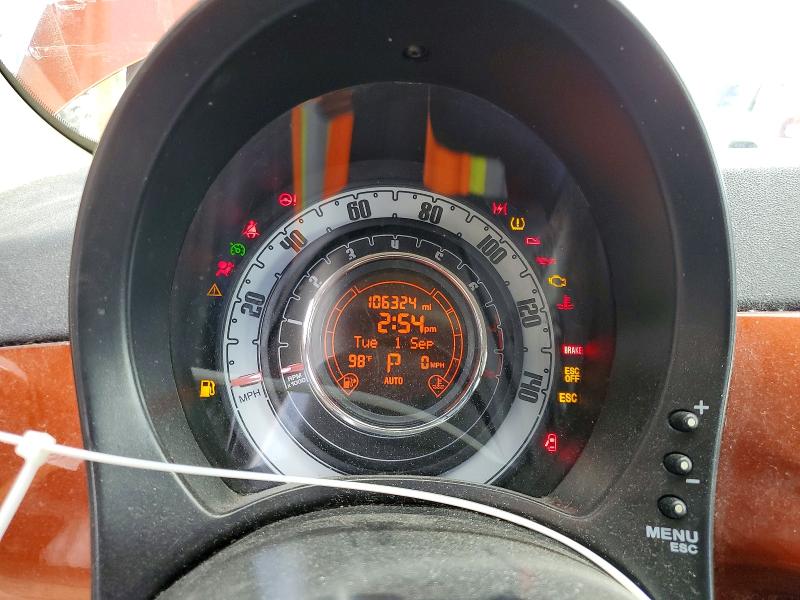 2012 Fiat 500 VIN 3C3CFFAR2CT291401 COPART salvage auction — MECHANICAL, Salvage Title, sold $250 on 2026-09-10 (photo 9)