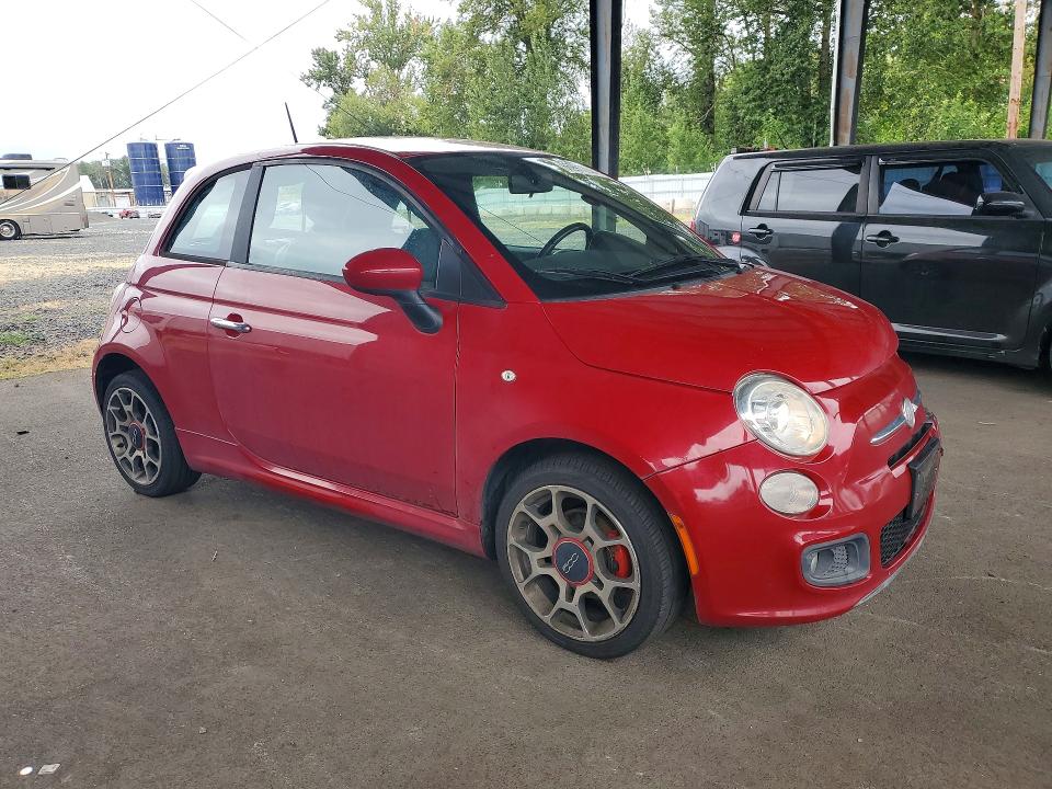 2012 Fiat 500 VIN 3C3CFFBR5CT287888 COPART salvage auction — FRONT END, Or - Salvage Title Certificate, sold $400 on 2026-10-14 (photo 4)