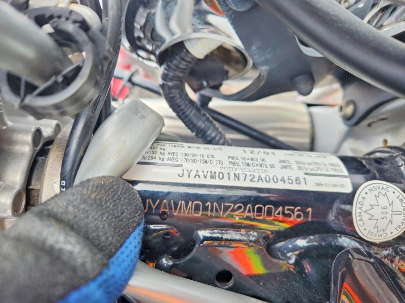 2002 Yamaha Xvs65 VIN JYAVM01N72A004561 COPART salvage auction — FRONT END, On - Permit No Brand - Unfit, sold $200 on 2026-09-17 (photo 9)