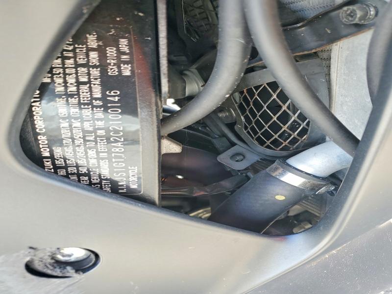 2012 Suzuki Gsx-r VIN JS1GT78A2C2100146 COPART salvage auction — REAR END, FL - CERT OF TITLE SLVG REBUILDABLE, sold $1,600 on 2026-10-08 (photo 9)