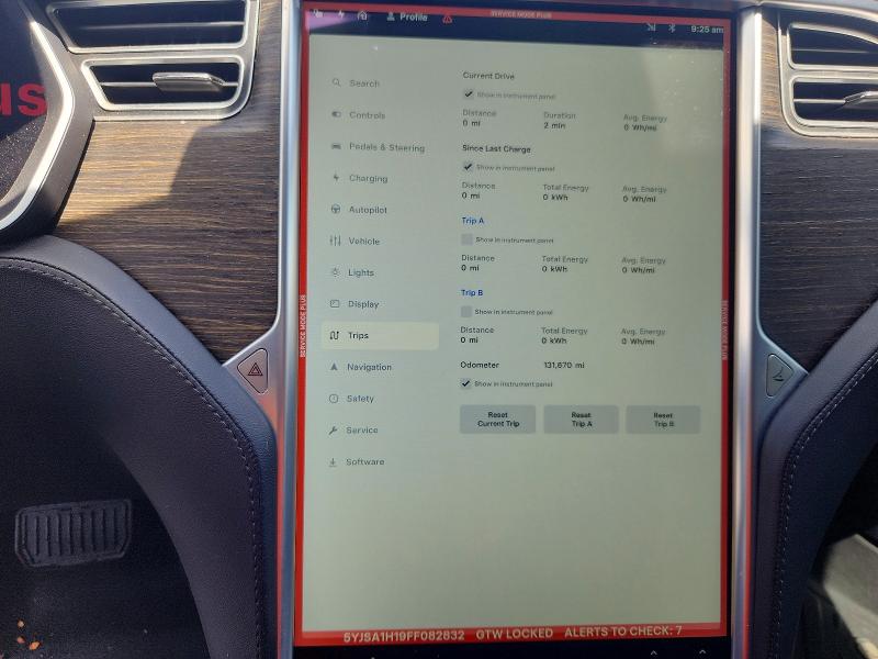 2015 Tesla Model S VIN 5YJSA1H19FF082832 COPART salvage auction — MECHANICAL, Fl - Certificate Of Title, sold $3,300 on 2026-09-18 (photo 9)