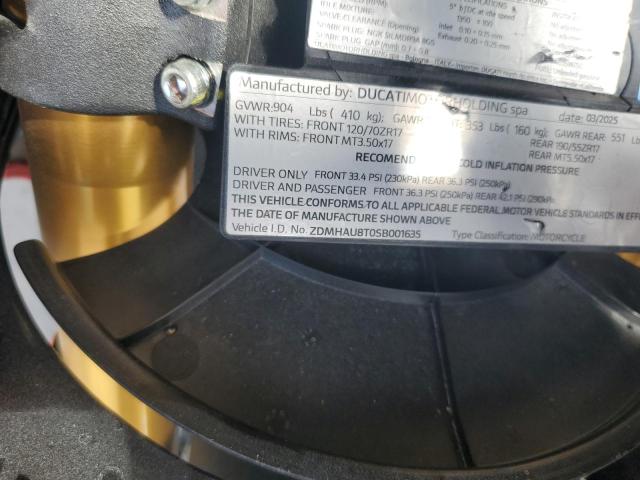 2025 Ducati Panigale VIN ZDMHAU8T0SB001635 COPART salvage auction — FRONT END, Salvage Title, sold $5,400 on 2026-07-31 (photo 9)