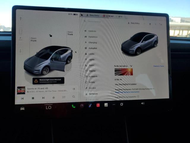 2026 Tesla Model y VIN 7SAYGDEE8TF328964 COPART salvage auction — REAR END, Ca - Salvage Certificate, sold $19,600 on 2026-07-14 (photo 9)