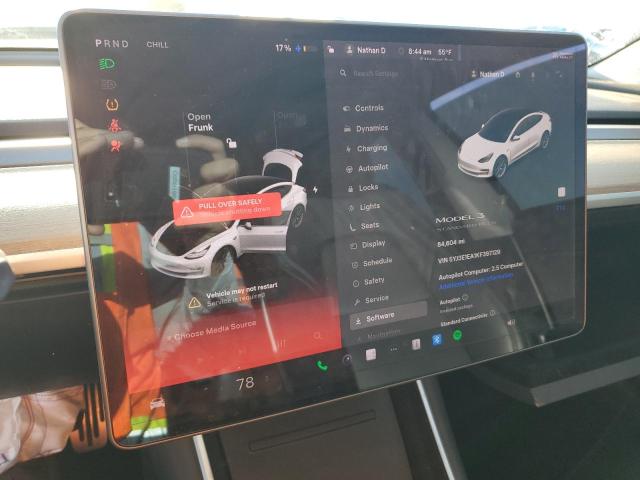 2019 Tesla Model 3 VIN 5YJ3E1EA1KF397129 COPART salvage auction — FRONT END, CA - SALVAGE CERTIFICATE, sold $3,400 on 2026-07-09 (photo 9)