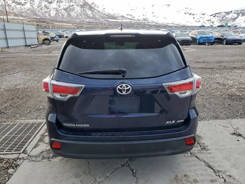 2016 Toyota Highlander VIN 5TDJKRFH8GS236919 COPART salvage auction — FRONT END, Ut - Salvage Certificate, sold $275 on 2026-07-20 (photo 6)