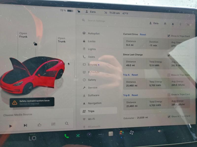 2022 Tesla Model 3 VIN 5YJ3E1EA8NF320665 COPART salvage auction — REAR END, Salvage Title, sold $5,300 on 2026-07-22 (photo 9)
