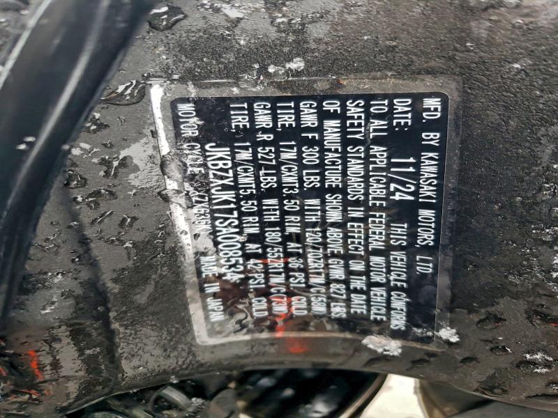 2025 Kawasaki Vulcan VIN JKBZXJK17SA008534 COPART salvage auction — FRONT END, Wv - Salvage Certificate, sold $2,750 on 2026-07-30 (photo 9)