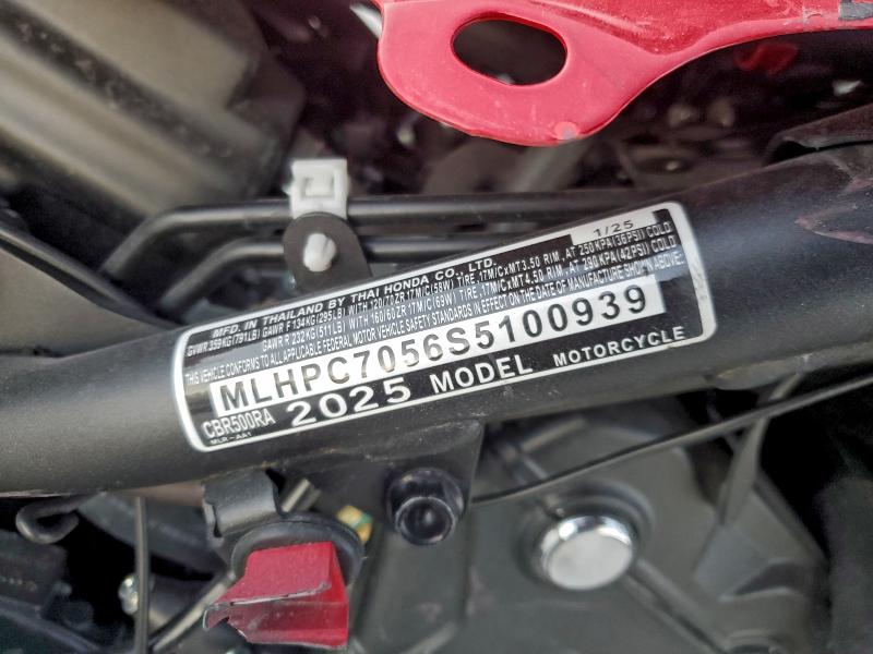 2025 Honda Cbr500 VIN MLHPC7056S5100939 COPART salvage auction — ALL OVER, Ar - Certificate Of Title, sold $50 on 2026-07-30 (photo 8)