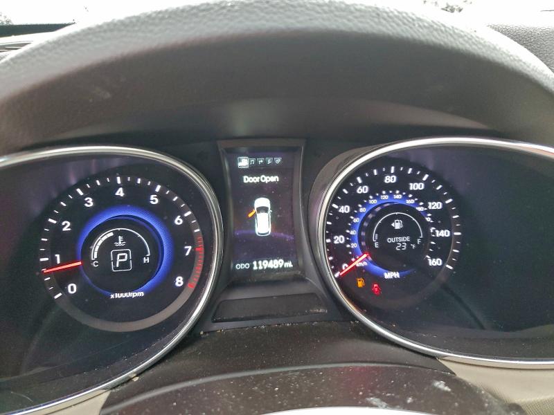2014 Hyundai Santa fe VIN 5XYZU3LA4EG214038 COPART salvage auction — FRONT END, Md - Cert Of Salvage < 75% Damage, sold $2,200 on 2026-07-02 (photo 9)