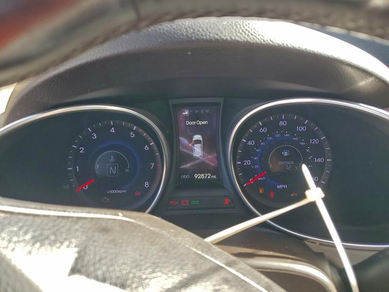 2013 Hyundai Santa fe VIN 5XYZUDLB0DG105055 COPART salvage auction — FRONT END, Ga - Cert Of Title-Salvage, sold $850 on 2026-07-28 (photo 9)