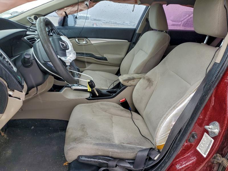 2013 Honda Civic VIN 2HGFB2F8XDH535871 COPART salvage auction — FRONT END, Tx - Certificate Of Title, sold $625 on 2026-07-09 (photo 7)