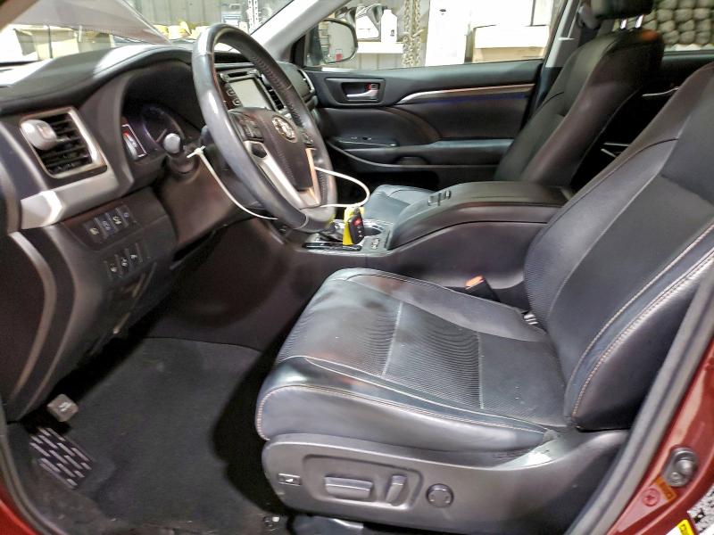 2018 Toyota Highlander VIN 5TDDZRFH2JS843771 COPART salvage auction — FRONT END, Pa - Certificate Of Salvage, sold $5,500 on 2026-07-31 (photo 7)