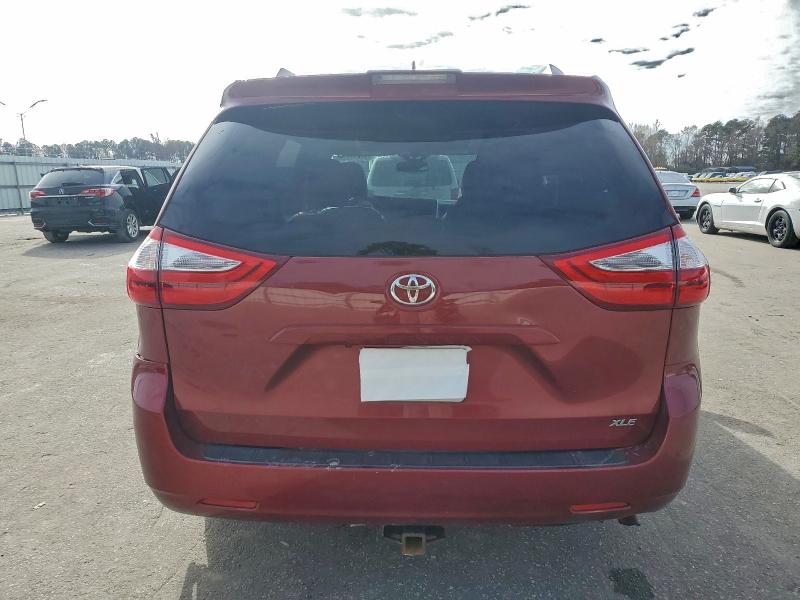 2018 Toyota Sienna VIN 5TDYZ3DC5JS916329 COPART salvage auction — REAR END, Va - Cert Of Title - Salvage, sold $4,500 on 2026-07-07 (photo 6)