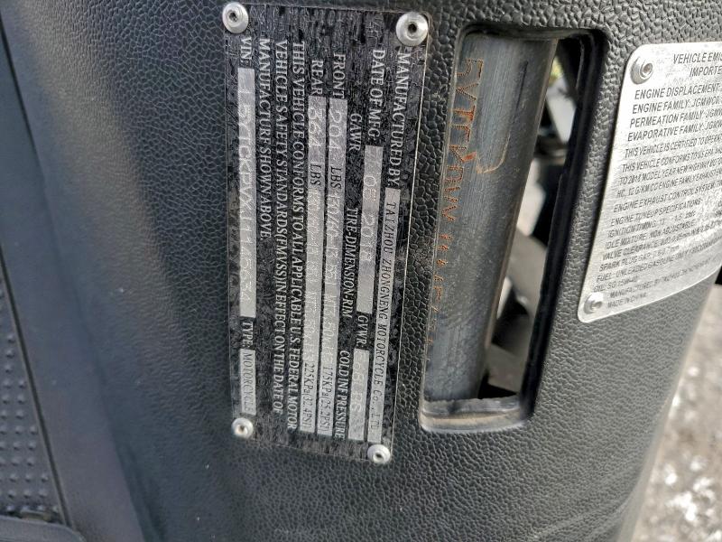 2018 Znen Zn50qt/ zn150t VIN L5YTCKPVXJ1145634 COPART salvage auction — FRONT END, KY - BILL OF SALE/PART ONLY/NO TITL, sold $30 on 2026-07-27 (photo 8)